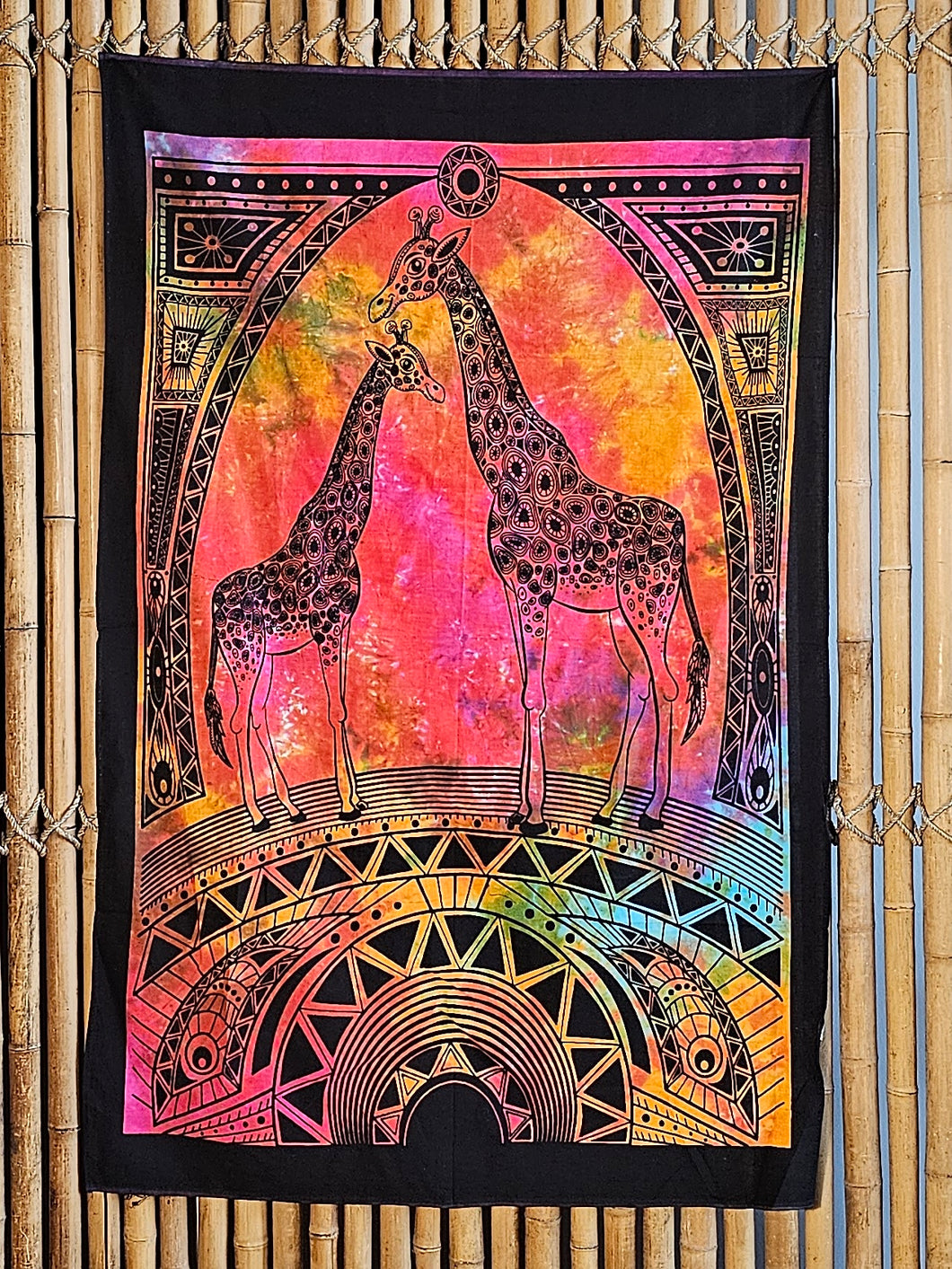 Multi-Colour Giraffe Tapestry