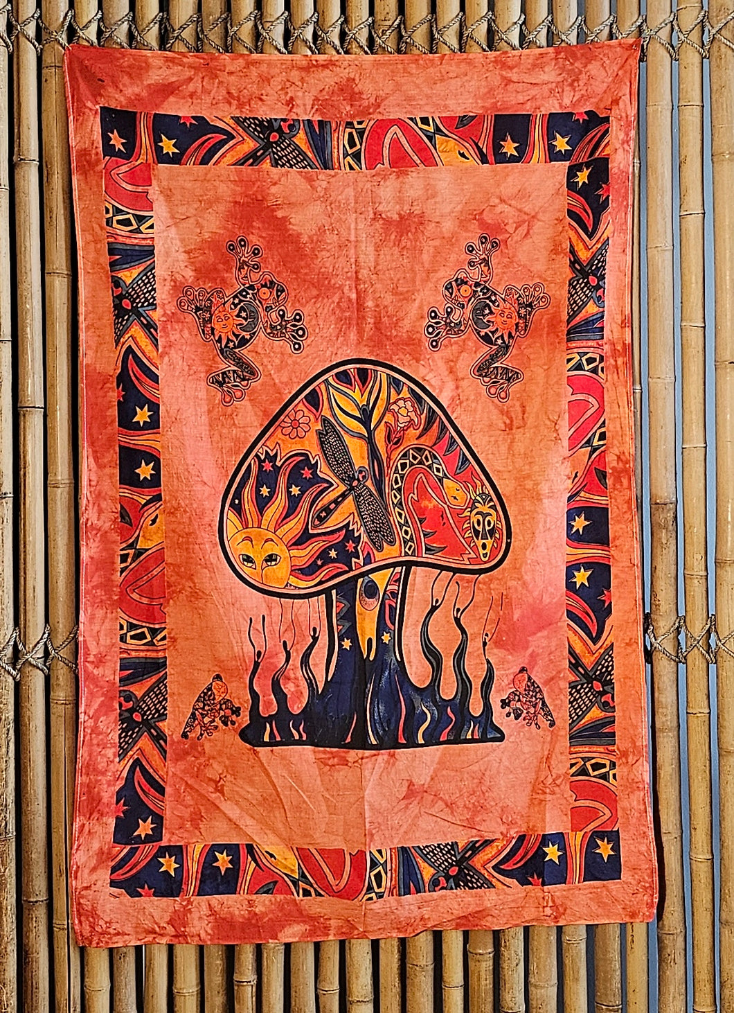 Orange Mushroom Tapestry